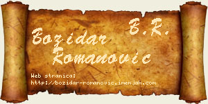 Božidar Romanović vizit kartica
